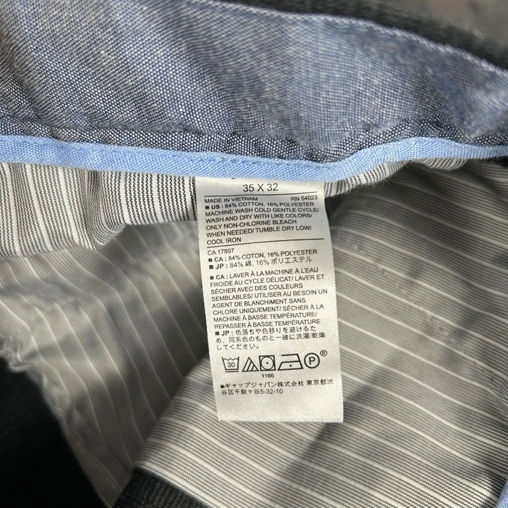 Banana Republic Aiden Fit Pants Mens 35x32 Gray Glen Plaid Slim Chino
